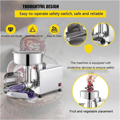 Prensa eléctrica de tomates y colador, procesador de alimentos comercial de acero inoxidable para salsa y jugo, 220 V