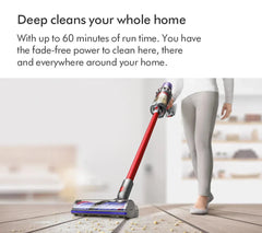 2026 Dyson V11 Extra Aspiradora Escoba Inalámbrica – Hasta 60 minutos de autonomía – Acabado Níquel y Rojo