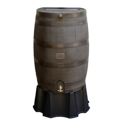 50 Gallon Rain Barrel with Brass Spigot, Large Outdoor Rainwater Collection and Storage Container for Garden