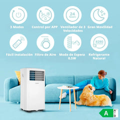 COMFEE Pingüino Aire Acondicionado Portátil 8000 BTU / 2000 Frigorías – Climatizador sin unidad exterior – Enfriador Silencioso Bajo Consumo con Kit