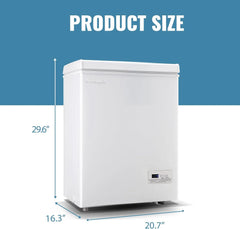 5.0 Cu. Ft. Chest Freezer with 2 Removable Stainless Steel Baskets, Electronic Control, 41°F to -15°F, Black
