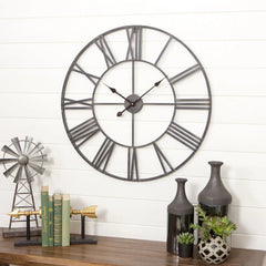 Modern Round Metal Wall Clock, Decorative Circular Hanging Clock for Living Room, Bedroom and Office