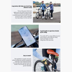 Kit ConversióN Bicicleta EléCtrica + Adaptador Tija SillíN 6 Velocidades, MáX. 15,5 Mph, 2 Kg Ligero De Transportar + Control De AplicacióN, Bueno