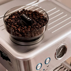 Cecotec Cafetera Express Barista Power Espresso 20 Barista. 2250W, 20 Bares, Manometro y 2 Thermoblocks, Depósito de Café en Grano, Molinillo con 20