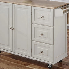 Homestyles Dolly Madison Mobile Kitchen Island Cart, Drop Leaf Breakfast Bar