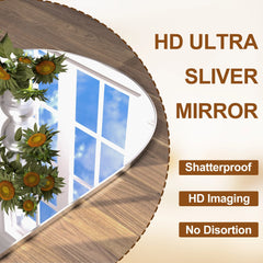 Modern Arched Full Length Floor Mirror, Aluminum Alloy Frame Standing Full Body Mirror
