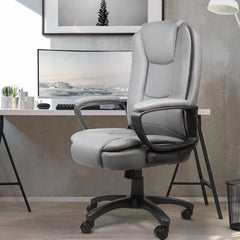 Big and Tall Executive Office Chair, High Back Ergonomic Leather Chair, 400 lb Capacity