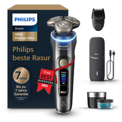 Rasierer i9000 Prestige Ultra, Nass- und Trockenrasierer für Herren, adriatic, Druck- und Bewegungssensor, 5+1 Bartstyler, Reinigungsstation, UV-