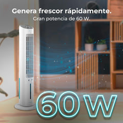 Cecotec Climatizador Evaporativo EnergySilence 2000 SkyCool. 60W, Depósito de 3L, Compatible con Aceites esenciales, 3 Velocidades, Oscilación de 50o,