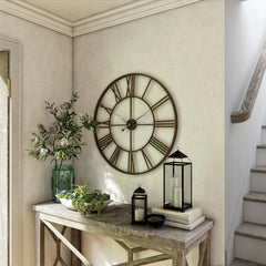 Modern Round Metal Wall Clock, Decorative Circular Hanging Clock for Living Room, Bedroom and Office
