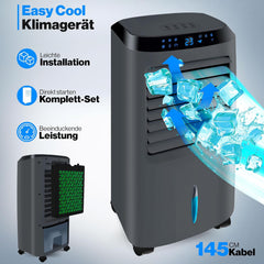 KESSER Mobile Klimaanlage 4in1 Luftkühler – Air Cooler mit Fernbedienung & Timer, 10L Wassertank, Ionisator & Luftbefeuchter, Ventilator Klimagerät