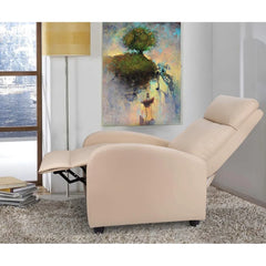 PU Leather Recliner Chair, Single Living Room Sofa Lounge Chair with Reclining Function