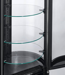 METRO Professional Kuchen-Vitrine GRV1100, Gastro, Edelstahl/Glas, 100 L, Umluftkühlung, 490W, Temperaturanzeige, automatisches Abtauen, rund, silber,