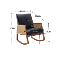 Upholstered Tall Back Rocking Chair, Smooth Gliding Accent Armchair for Comfortable Living Room Seating
