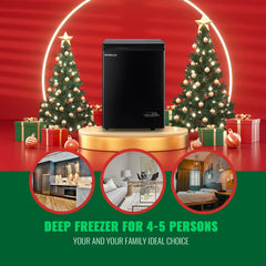 5.0 Cu. Ft. Chest Freezer with 2 Removable Stainless Steel Baskets, Electronic Control, 41°F to -15°F, Black