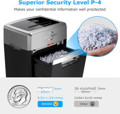24-Sheet Cross-Cut Paper Shredder, 40-Min Continuous Run Time, 9-Gallon Basket, P-4 Security