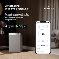 Klarstein 4-in-1: Smart Luftkühler, Ventilator, Luftbefeuchter & Ionisation I 6 L Wassertank, Oszillation, 30 W, 210 m³/h, Timer I Klimagerät ohne