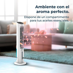 Cecotec Climatizador Evaporativo EnergySilence 2000 SkyCool. 60W, Depósito de 3L, Compatible con Aceites esenciales, 3 Velocidades, Oscilación de 50o,