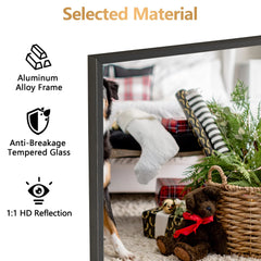 64x21 Full Length Floor Mirror, Large Full Body Aluminum Alloy Frame Standing Mirror with Stand and Wall Mount Option