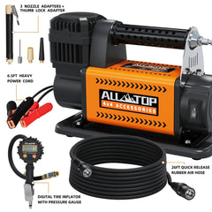 Air Compressor with Digital Pressure Gauge Tire Inflator Kit, 12V Portable Inflator 7.06ft/Min, Offroad Air Pump for Truck Tires, Heavy Duty Max 150 PSI for 4x4 Vehicle & RV