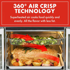 26-Qt. Extra-Large Air Fryer Convection Toaster Oven with French Doors, Stainless Steel