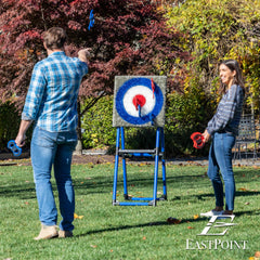 Deluxe Steel Frame Axe Throw Target Game Set – 8 Foam Axes, Indoor/Outdoor Use