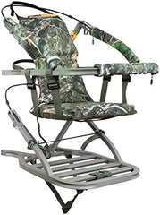 Lightweight Aluminum Climbing Treestand with Padded Seat, 300 Lb. Capacity, Safety Harness Included