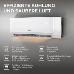 Kältebringer Multisplit Klimaanlage 2 Innengeräte - 18000 BTU - 5,3 kW - Inverter Klimagerät mit Heizfunktion, WiFi und App - sehr leise &