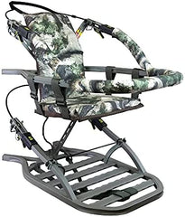 Lightweight Aluminum Climbing Treestand with Padded Seat, 300 Lb. Capacity, Safety Harness Included