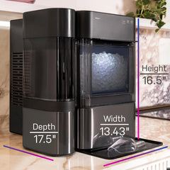 Countertop Nugget Ice Maker with 1-Gallon Water Tank, Makes 38 lbs of Pellet Ice in 24 Hours, WiFi Smart Connectivity, Includes Ice Scoop, Stainless Steel