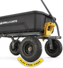 7-Cubic-Foot Poly Dump Garden Cart with No-Flat Tires, 1,200-Lb. Capacity, Black