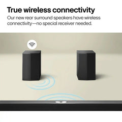 5.1.1-Channel Home Theater Soundbar with Wireless Subwoofer and Rear Speakers, Dolby Atmos Surround Sound, Black