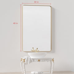 Wall Mirror Vanity Mirror, Bathroom Mirror with Rounded Corners, 1 Piece