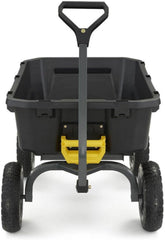 7-Cubic-Foot Poly Dump Garden Cart with No-Flat Tires, 1,200-Lb. Capacity, Black