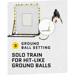 Baseball & Softball Fielding Trainer Rebounder Net, Portable Practice Equipment for Throwing, Catching and Fielding Skills