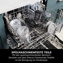 Ninja CREAMi Deluxe Eis-und Eisgetränkmaschine mit 2 Bechern, 10 Funktionen, macht Eiscreme, Gelato, Sorbet, Frozen Yoghurt, Milchshakes, Slushi &