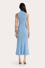 Azura Ribbed Trumpet Mock Neck Dress
