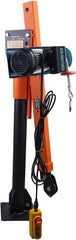 1100lb Folding Dismountable Household Hoist Truck Crane with Electric Hoist (110V) – 880lb Pulling Force, Jib Cranes for Factory, Warehouse, Construction