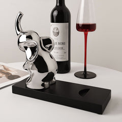 Elephant Resin Wine Bottle Holder Decorative Tabletop Wine Rack for Home Bar