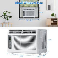 6,000 BTU 115V Window Air Conditioner with Reusable Filter, for Rooms Up to 250 Sq. Ft.