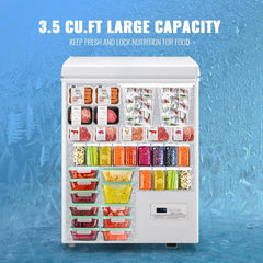 5.0 Cu. Ft. Chest Freezer with 2 Removable Stainless Steel Baskets, Electronic Control, 41°F to -15°F, Black
