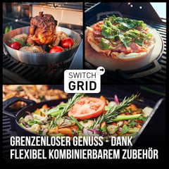 Enders Gasgrill Monroe Pro 4 SIKR Turbo Shadow inkl. Seargrate, 4-Brenner, mit Kocher, Infrarot-Heckbrenner, PanoVision Sichtfenster, Gussrost,