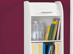 möbelando Rolloschrank Jalousienschrank Büroschrank Schrank Aktenschrank Organizer I Beton/Weiß