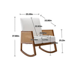 Upholstered Tall Back Rocking Chair, Smooth Gliding Accent Armchair for Comfortable Living Room Seating
