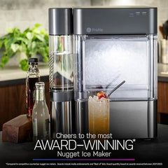 Countertop Nugget Ice Maker with 1-Gallon Water Tank, Makes 38 lbs of Pellet Ice in 24 Hours, WiFi Smart Connectivity, Includes Ice Scoop, Stainless Steel