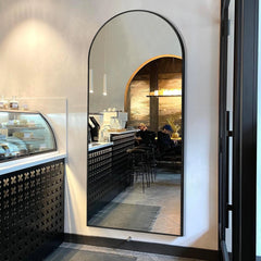 Modern Arched Full Length Floor Mirror, Aluminum Alloy Frame Standing Full Body Mirror