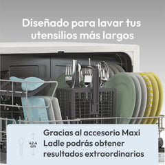 Candy CP 6E51LW Lavavajillas Pequeño y Compacto, 6 Servicios, Digital, 51DBA, 5 Ciclos, Media Carga, Inicio Diferido 3-6-9 horas, Indicador Sal y