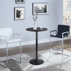 Round Bistro Pub Table, Bar Height Cocktail Table with Metal Base and MDF Top, 23.8 Inch