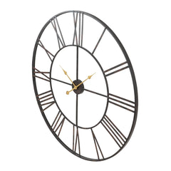 Modern Round Metal Wall Clock, Decorative Circular Hanging Clock for Living Room, Bedroom and Office