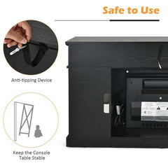 58" TV Console with 23" Fireplace Insert, Fireplace TV Stand for TVs up to 65 Inches, 1400W Electric Fireplace Heater